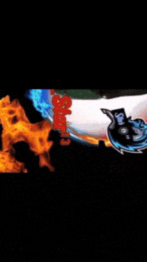 a black background with a yellow and orange flame