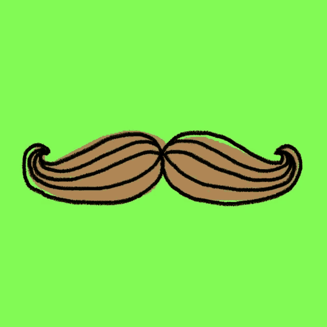 a brown mustache on a green background