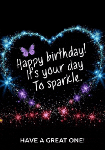a birthday card that says happy birthday it 's your day to sparkle .