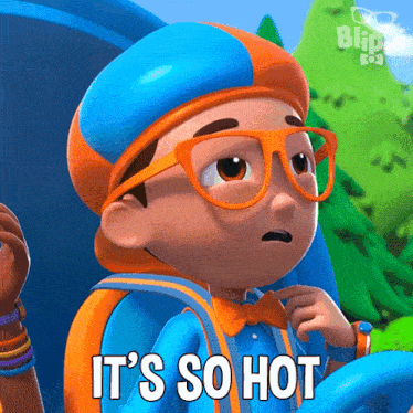 It'S So Hot Blippi GIF - It'S So Hot Blippi Blippi Wonders - Educational Cartoons For Kids GIFs