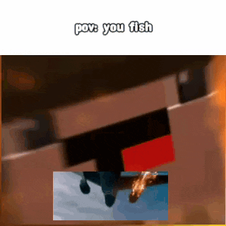a screenshot of a video game with the words pov : you fish