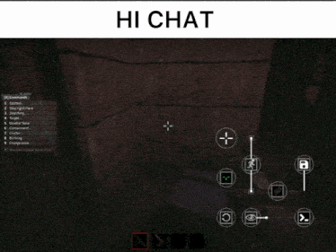 a screen shot of a video game with the words hi chat on the top