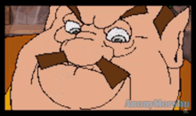 a pixel art drawing of a man with a mustache and the words " anonymore.hu " on the bottom right