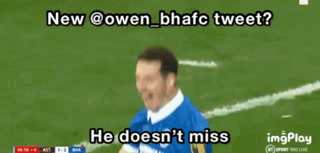 a gif of a soccer player with the caption new @owen_bhafc tweet