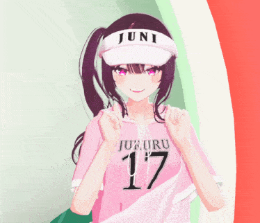 a girl wearing a pink shirt with the number 17
