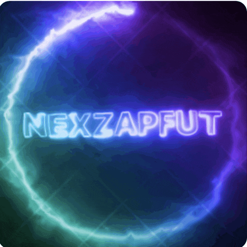 a neon sign that says nexzapfut with a circle around it