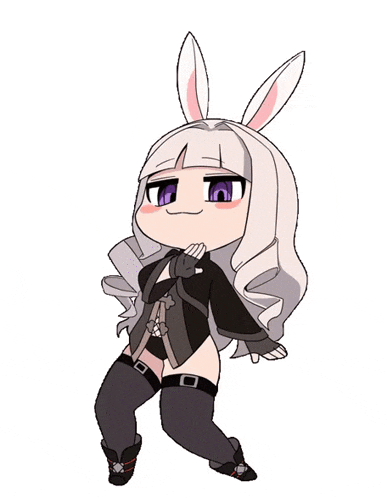 a cartoon drawing of a girl with bunny ears and a heart on her chest