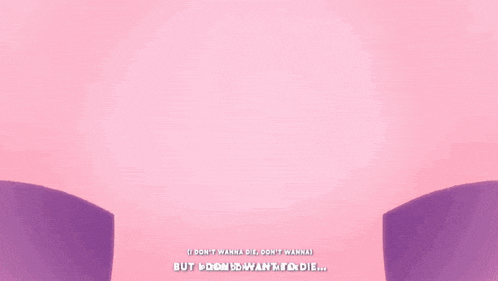 two purple boxes with their eyes closed and the words please don 't let me die above them