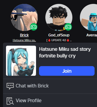a screenshot of a chat with brick with hatsune miku