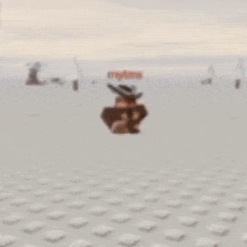 a person is riding a motorcycle on a white tile floor .