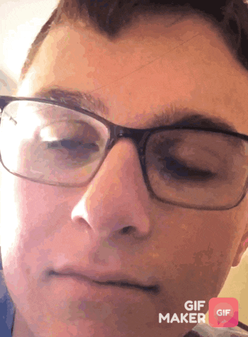 a close up of a person 's face with a gif maker button visible
