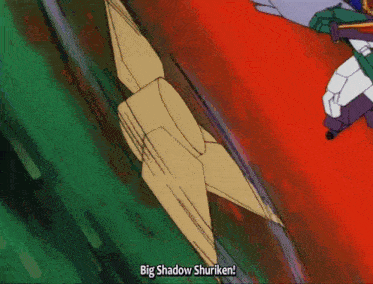 a cartoon says big shadow shuriken at the bottom of the screen