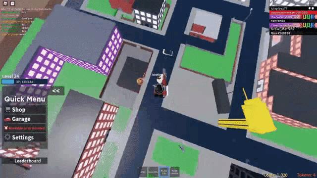 a screenshot of a video game with the quick menu at the top of the screen
