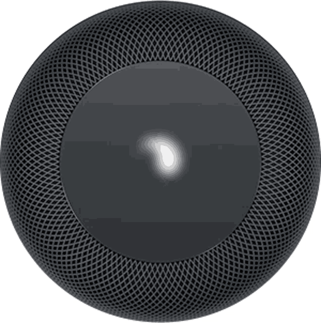 a black speaker with a white light in the center