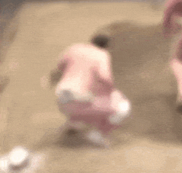 a sumo wrestler is squatting down on the ground in a ring .