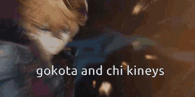 a picture of two anime characters with the words gokota and chi kineys