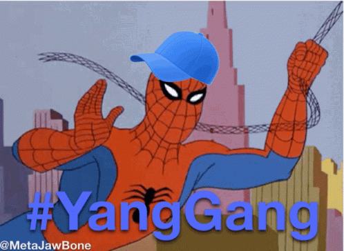 Yang Gang Spiderman GIF - Yang Gang Spiderman Wave GIFs