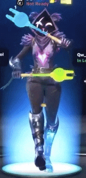 a video game character is standing in front of a screen that says ' not ready '