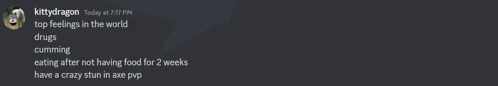 a screenshot of a chat with kittydragon