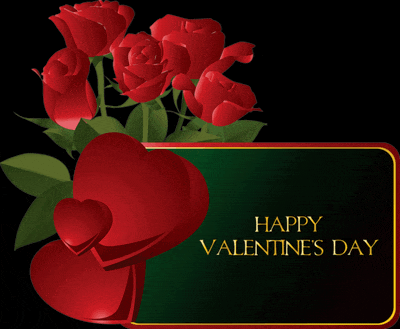 a happy valentine 's day card with red roses