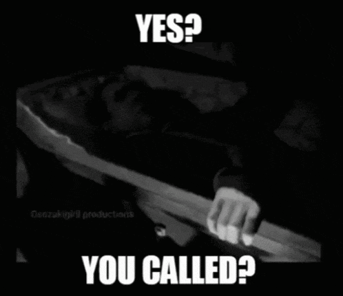 a man is laying in a coffin with the words yes you called
