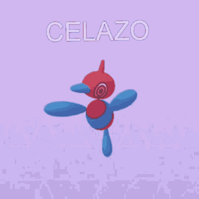 a red and blue pokemon with the word celazo on the bottom