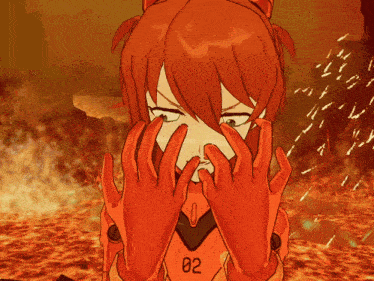a girl with the number 02 on her outfit
