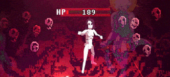 a pixel art drawing of a person with 189 hp