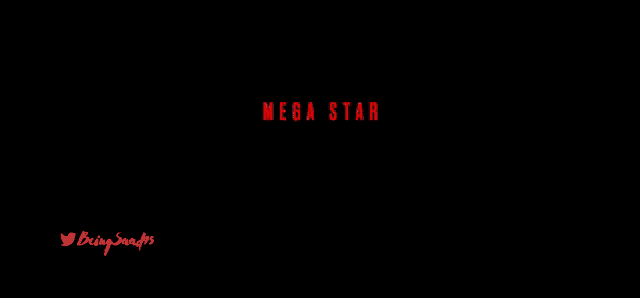 a black background with red text that reads mega star chiranjeevi