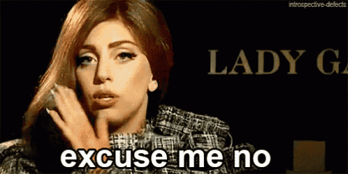 lady gaga says " excuse me no " while talking on a phone