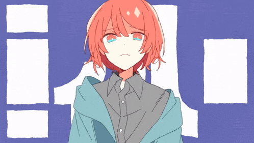 a drawing of a girl with red hair and a hoodie