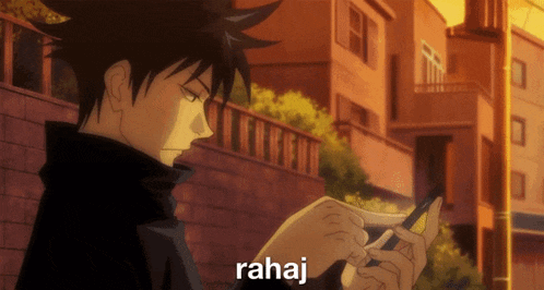 a man is smoking a cigarette and the word rahaj is on the bottom