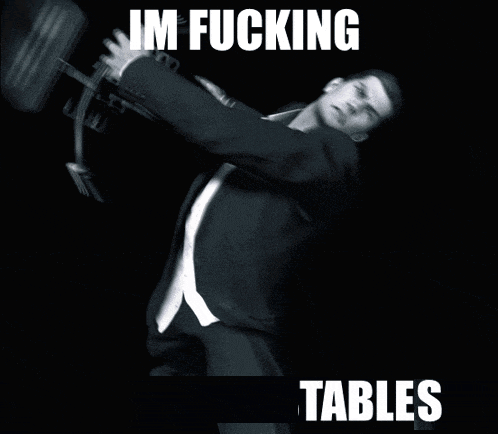 an x-ray of a person with the words im fucking tables above it