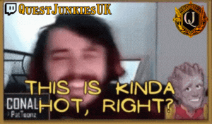 a man with a beard is smiling in a quest junkie uk advertisement