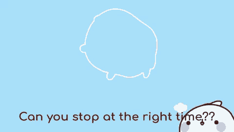 a cartoon of a rabbit jumping a jump rope with the words can you stop at the right time