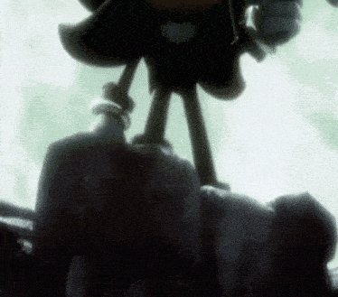 shadow the hedgehog is standing on a rock in a video game
