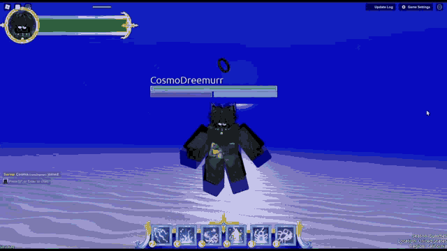 a screenshot of a video game with the name cosmodreemurr on the bottom