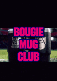 a black mug that says bougie mug club