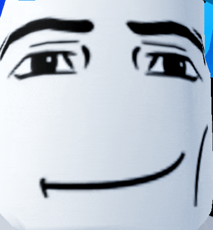a white face with black eyebrows and a smile on it