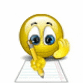 a smiley face is writing on a piece of paper .