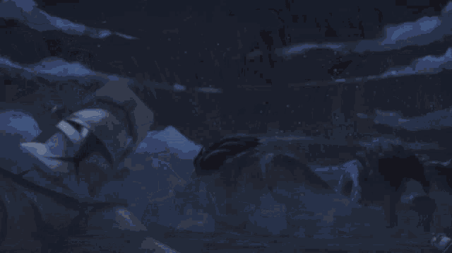 a blue background with a few white spots on it