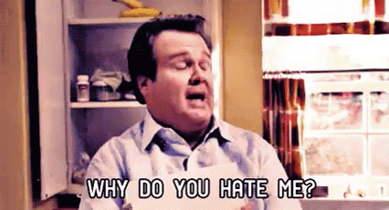 Hate You...But Why? GIF - Modern Family Eric Stonestreet Cameron GIFs
