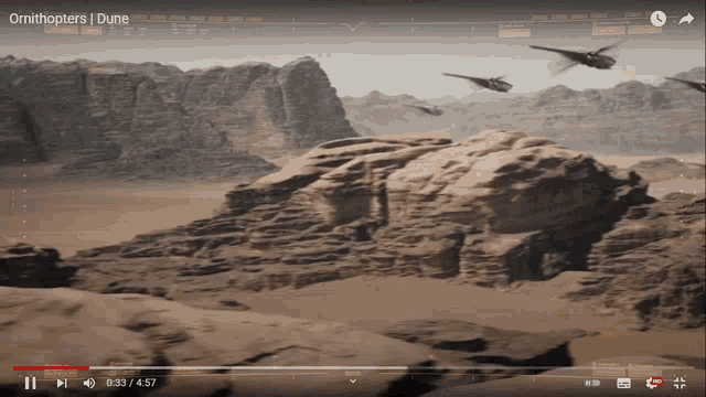 a video that says ' omithopters | dune ' on it