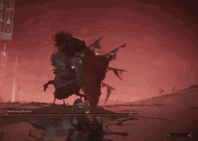 a video game character is standing in front of a giant monster named savage kadaba