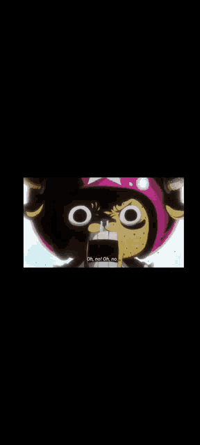 a close up of a cartoon character wearing a pink helmet and a black background .