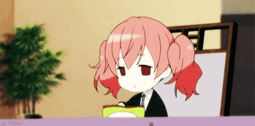 a cartoon of a girl with pink hair and the word solterna in the corner