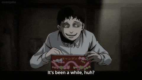 a man is holding a box that says it 's been a few days huh on it