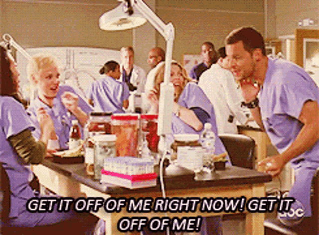 Greys Anatomy Alex Karev GIF - Greys Anatomy Alex Karev Get It Off Of Me GIFs