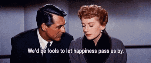 a man and a woman are looking at each other with a quote that says we 'd be fools
