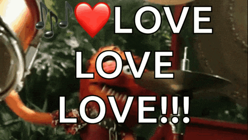 a sign that says love love love with a red heart